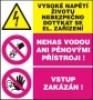 Vysoké napětí životu nebezpečno dotýkat se el. zařízení - Nehas